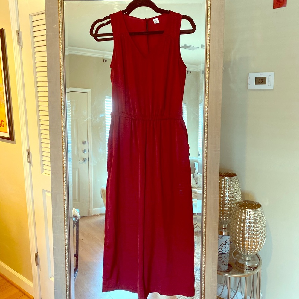 V neck, deep red old navy body suit